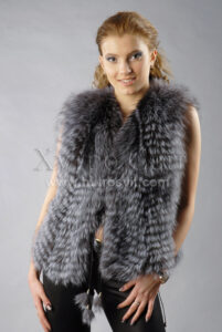 жилет (безрукавка) - хутро чорнобурка  (65 см)|жилет (безрукавка) - мех чернобурка  (65 см)