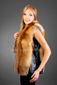Жилет (безрукавка) - хутро лисиця звичайна|Жилет из меха рыжей лисы