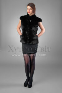 Безрукавка з хутра - скандинавська норка, чорний натуральне хутро, поперечний пошиття - норкова жилетка підійде на всі сезони 2013, дуже тепла|Меховой жилет жилетка - безрукавка из меха черной скандинавской норки