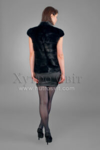 Жилет (безрукавка) - скандинавська норка чорна  (60 см)|Жилетка (безрукавка) - скандинавская норка черная  (60 см)