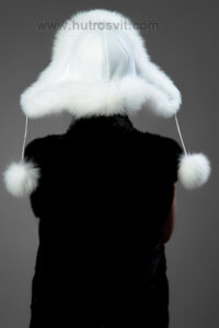 шапка-вушанка, хутро - песець + шкіра|шапка-ушанка, мех - песец + кожа