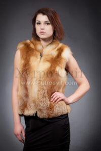 жилет (безрукавка) - хутро лисиця звичайна|жилет (безрукавка) - мех лисица обычная