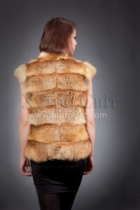 Безрукавка з натурального хутра лисиці звичайної, колір рудий|Мода 2013. Меховой жилет из лисицы, поперечный пошив, длина 60-65 см.