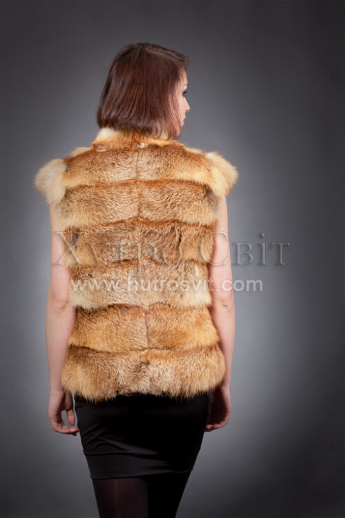 Мода 2013. Меховой жилет из лисицы, поперечный пошив, длина 60-65 см., фото 4