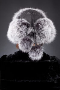 шапка-вушанка, хутро - песець сноутоп + шкіра|шапка-ушанка, мех - песец сноутоп + кожа