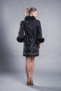 Пальто із каракуля з рукавом 3/4, песцева стійка та манжети|Каракулевое пальто, рукав 3/4, песцовые манжеты и воротник