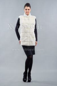 Жилетка із натуральної білої норки|Жилет меховой - натуральная белая норка