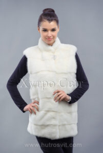 Жилетка із натуральної білої норки|Жилет меховой - натуральная белая норка