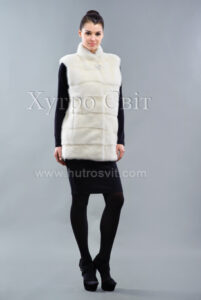 Жилетка із натуральної білої норки|Жилет меховой - натуральная белая норка