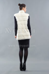 Жилетка із натуральної білої норки|Жилет меховой - натуральная белая норка