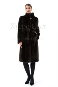 Шуба норкова , хутроБлекглама, пояс, комір стійка|Норковая шуба, воротник стойка из меха Блэкглама