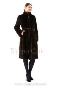 Шуба норкова , хутроБлекглама, пояс, комір стійка|Норковая шуба, воротник стойка из меха Блэкглама