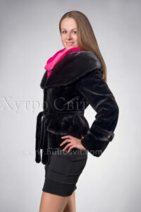 Стильний піджак-півшубок із хутра щипаної норки|Полушубок (пиджак) из щипаной норки