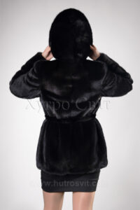 Півшубок норковий з капюшоном із аукціонної скандинавської норки|Норковый полушубок с капюшоном