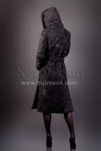 Шуба із каракулю, модель пальто з капюшоном|Шуба каракуль от ХутроСвит Тисменица, фасон - пальто с капюшоном