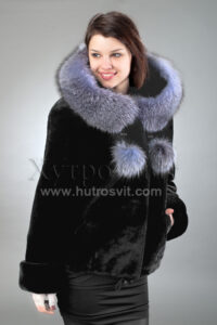 Шуба мутон.Курточка із мутону, на капюшоні - Blue Frost, |Мутоновая шуба - курточка капюшон с меховой опушкой,