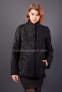 Півшубок (курточка) із каракулю з коміром стійка, |Полушубок из каракуля. Курточка - мех каракуль, воротник - стойка,цены и фото,