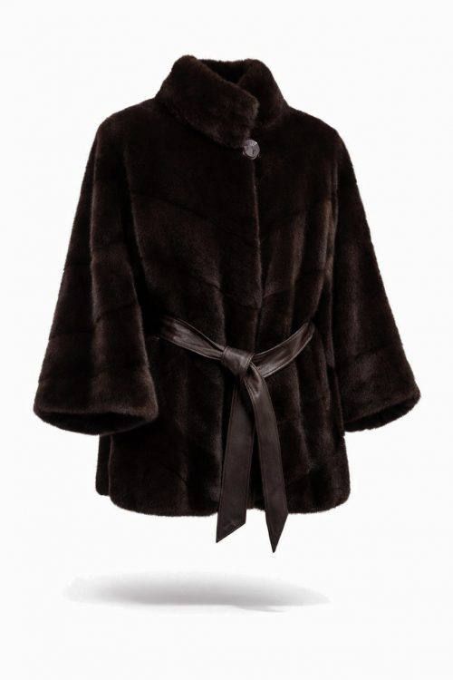 продукція виробника ХутроСвіт Тисмениця 2026 Норкова курточка пошита ялинкою, комір стійка, канадське хутро, фото 2