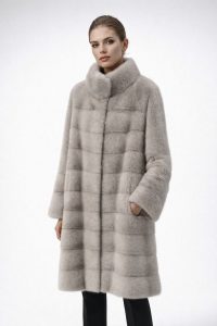 Норкова шуба колотий лід комір стійка фото 1