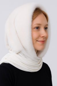 Норкова хустина-платок білого кольору, фото1