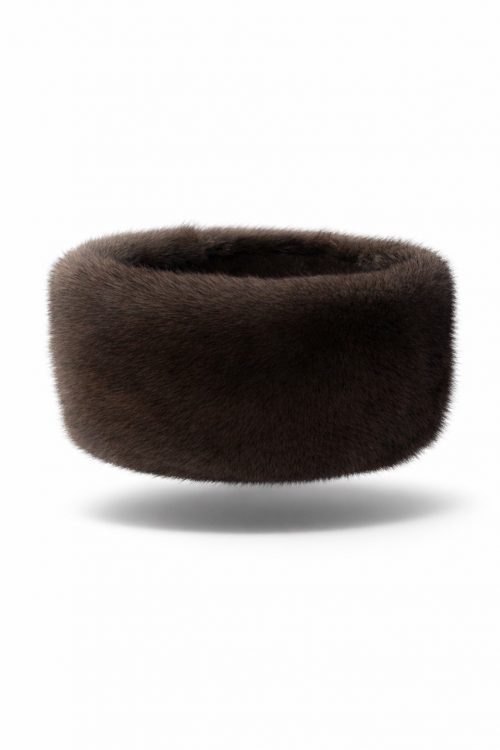 продукція виробника ХутроСвіт Тисмениця 2026 Пов”язка на голову із датської норки коричневого кольору, фото 2