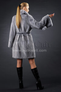 Купити голубу норкову шубу по ціні виробника  |Голубая норковая шуба скандинавка купить в Киеве