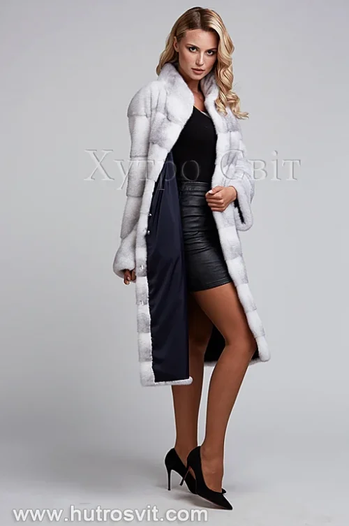 продукція виробника ХутроСвіт Тисмениця 2026 Шуба із аукціонної норки хрестовки, модель поперечка, фото 6