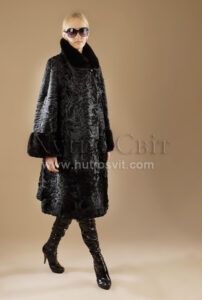 каракулева шуба-манто, комір, манжети - скандинавська норка|Шубы каракуль. Каракулевая шуба-манто : мех каракуль, воротник, манжеты - норка